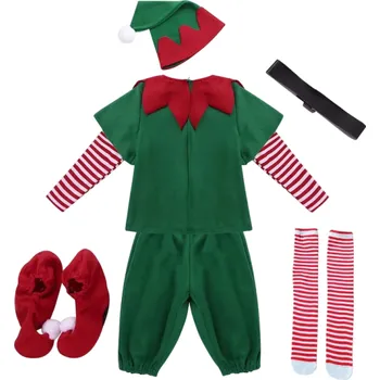 Kostým vánočního elfa Kompletní chlapecký vánoční&nbsp;kostým Cosplay elfa Karnevalový kostým pro chlapce Halloweenský kostým 3