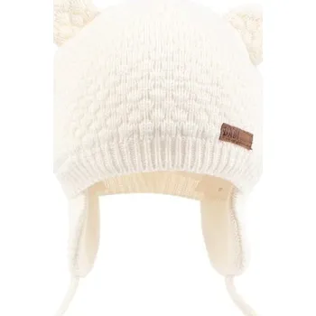 Čepice Dětská zimní čepice s klapkami na uši J2467 béžova 6-12 měsíců