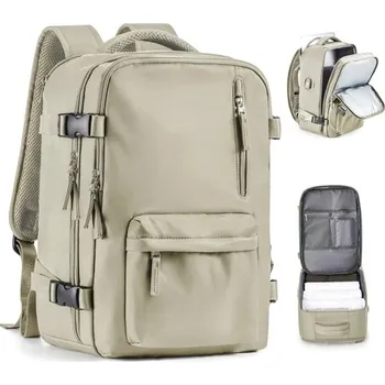 Sportovní batoh Nepromokavý nylonový cestovní batoh 40 x 20 x 25 cm Vodotěsná kapsa Postranní kapsa na láhev Dvojitý zip Příruční zavazadlo Do letadla khaki