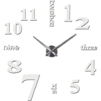 Hodiny Nástěnné samolepící hodiny G1705 bílá 68,5 cm