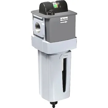 vodní filtr Filtr standardní koalescenční s indikátorem, G3/4"vni, 0.01 µm, 17 bar, max. 32 l/s, kovová nádobka, automatické vypouštění Parker P33FA16DSAN