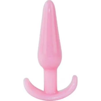 Vibrátor Silikonový anální kolík se zahnutou úchytkou pro snadnou manipulaci a diskrétní balení pro pohodlí a soukromí růžová