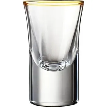 Sklenice Sada skleniček na panáky 15 ml s pozlaceným okrajem 6 ks Skleničky na destiláty Elegantní mini sklenice na alkohol Pálenka, likér, vodka