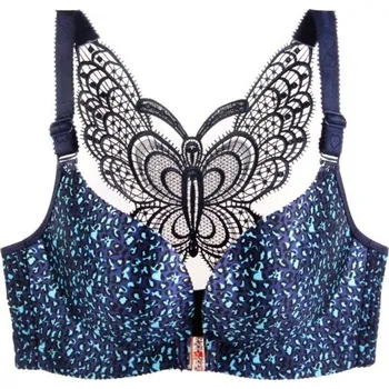 Podprsenka Leopardí podprsenka se zapínáním vpředu modrá 75E