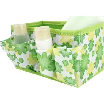 Kosmetická taška Kosmetický organizér s květy zelená