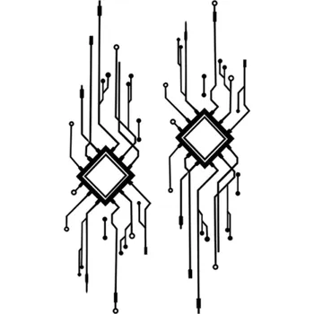 Odstranitelné tetování Vodotěsné tetování 18 x 11 cm Výdrž 12-15 dnů Dočasné tetování s čipovými obvody Technologie design Moderní vzor Snadná aplikace