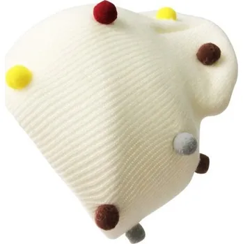 Pokrývka hlavy Dětská zimní čepice s bambulkami bílá 3