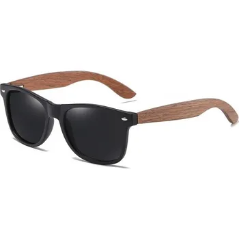 Sluneční brýle Pánské dřevěné sluneční brýle E2158 černá