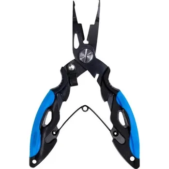 Multifunkční černé rybářské kleště 12 x 5 cm Nerezové kleště na ryby Krimpování Stříhání vlasců Odstranění háčků Rybářské náčiní Příslušenství modrá