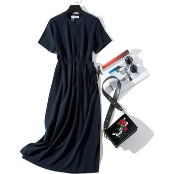 Dámské šaty Dlouhé dámské šaty s kapsami tmavě modrá L