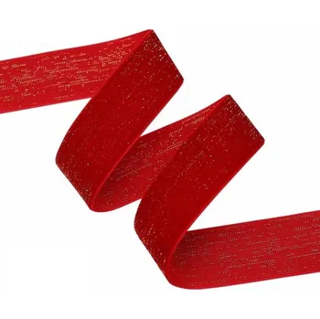Balící papír Vánoční stuha se třpytkami 25 mm