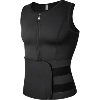 Pánská vesta Tvarovací vesta na tělo pro muže Fitness vesta na hubnutí Kompresní vesta na spalování tuků Zeštíhlující termo vesta Sportovní vesta na pocení černá S