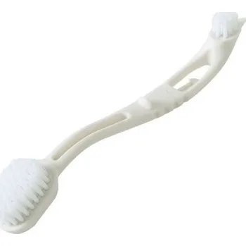 Pomůcka pro obuv a oblečení Oboustranný čistící kartáč krémová