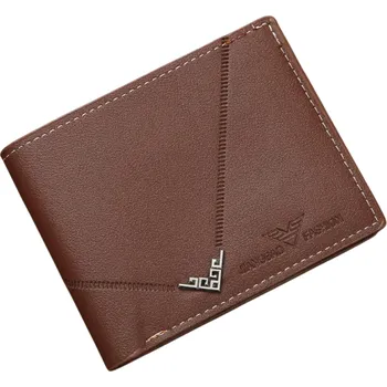 Peněženka Pánská peněženka 11,5 x 9,5 cm PU kůže Neutrální barvy Praktická peněženka s přihrádkami na karty Kompaktní stylová peněženka pro muže světle hnědá