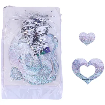 Závěsná dekorace srdíčka 100 ks stříbrná