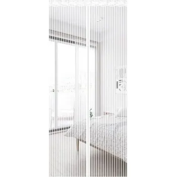 Síť proti hmyzu Magnetická síť do dveří proti hmyzu 210 x 90 cm Závěs proti hmyzu s magnetickými uzávěry Záclona proti komárům bílá
