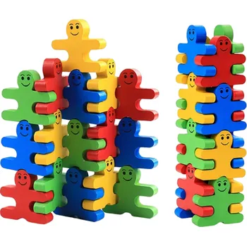 ostatní stavebnice Vzdělávací dřevěná balanční stavebnice 16 ks