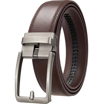 Opasek Pánský opasek z pravé kůže 3,5 cm Elegantní kožený pásek do kalhot s kovovou přezkou ze slitiny zinku Stylový pánský doplněk Klasický design hnědá 120 cm