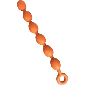 Vibrátor Silikonové anální korálky vel.M ve tvaru vejce s kulatou úchytkou diskrétní balení