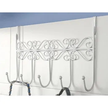 Věšák Kovový věšák s ornamentem bílá