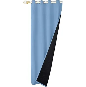 Závěs Prošívané 100% zatemňující závěsy Okenní zateplené závěsy proti hluku Zimní silné závěsy se zavěšením na kroužky Dvouvrstvý izolující závěs 132 x 244 cm modrá