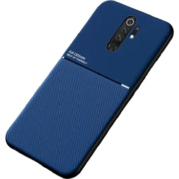 Pouzdro na mobilní telefon Magnetický ochranný kryt pro Poco F3/F3 Pro tmavě modrá