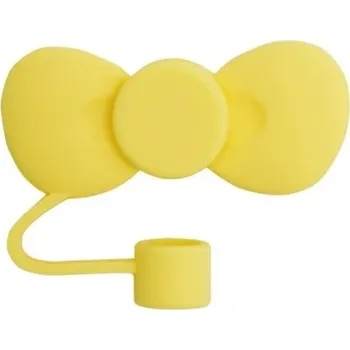 Silikonový kryt na brčko 6 x 2 x 1 cm Mašle Ochranný uzávěr Brčko na Stanley Cup Stylový doplněk Opakovaně použitelný žlutá