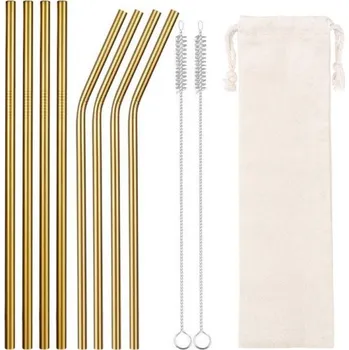 Sada nerezových brček s pouzdrem 8 ks zlatá 1