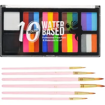 Výtvarná sada Paletka několika barev na obličej a tělo&nbsp;Profesionální barva na obličej Paletka se štětci Halloweenský make-up V319