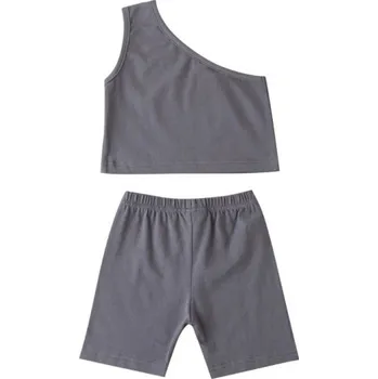 Dívčí tílko a kraťasy L1408 šedá 4