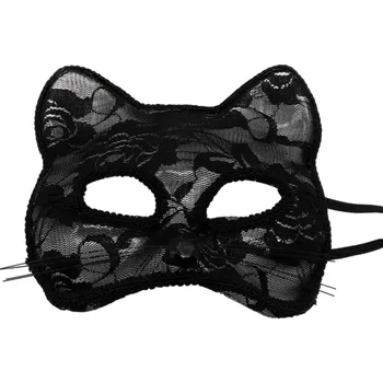 Karnevalová maska Kočičí krajková maska černá