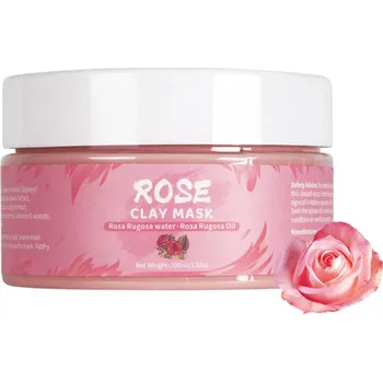 Pleťová maska Jílová bahenní pleťová maska 100 ml s růží Hydratační maska na černé tečky Bělící maska Hloubková bahenní péče o pleť