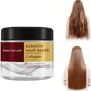 Vlasová regenerace Keratinová maska na vlasy 100 ml Regenerace a obnova s kolagenem Výživa poškozených vlasů Hydratace Lesk Hebkost Intenzivní péče