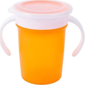 dětská jídelní sada Učící hrnek pro děti oranžová