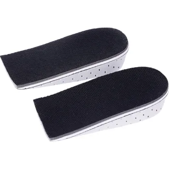 Vložka do bot Vložky do bot z paměťové pěny Černá barva Výška 3 cm Zvýšení postavy Pohodlné ortopedické vložky do obuvi Tlumí nárazy a zlepšují držení těla