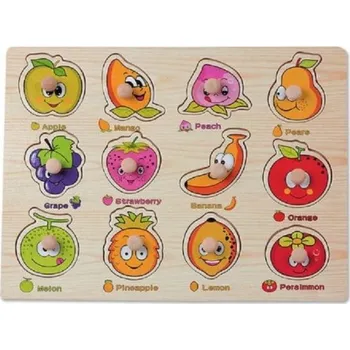 Dřevěná hračka Vkládací puzzle pro děti - Ovoce