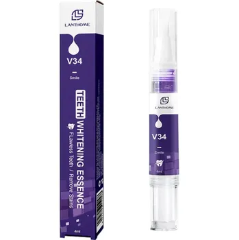 zubní pasta Bělící fialová zubní pasta V34 Čistící péče pro zuby Šetrná bělící pasta na zuby s mentolovou příchutí Korekce žluté barvy zubů 3 ml