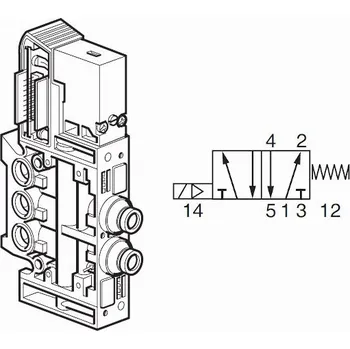Ventil Ventil 5/2 Valvetronic 12-48V DC, G1/8", pro ventilové terminály Parker PVL-B10161852B