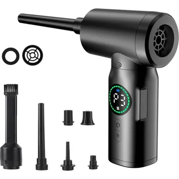 Prachovka Vzduchová pistole na čistění auta a mini vysavač 2v1 Akumulátorový vzduchový čistič Elektrický prachový foukač se stlačeným vzduchem Mini přenosný vysavač 16,5 x 9,8 x 5,7 cm