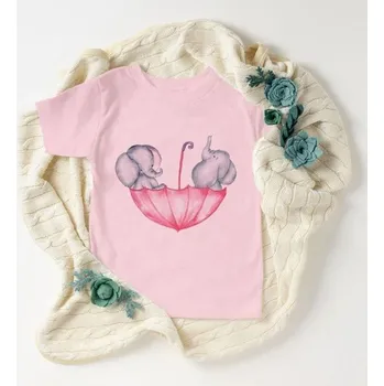 Dívčí oblečení Dívčí tričko se slonem růžová 6 A