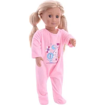 Doplněk pro panenku Pyžamo pro panenku s králíčkem růžová