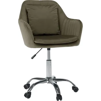 Kancelářské křeslo, šedohnědá Taupe Velvet látka/chrom, KLIAN