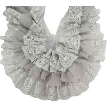 Balící papír Skládaná třívrstvá šifonová krajka 10 cm x 91 cm Dekorační látka na šití Ozdobná stuha na oděvy Svatební doplňky DIY projekty Módní úpravy šedá