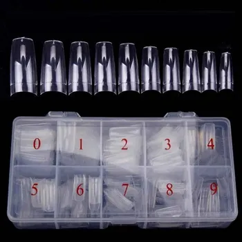 Umělé nehty Průhledné nehtové tipy Francouzské tipy na nehty Box s umělými nehty Francouzská manikúra Transparent French umělé nehty 500 ks