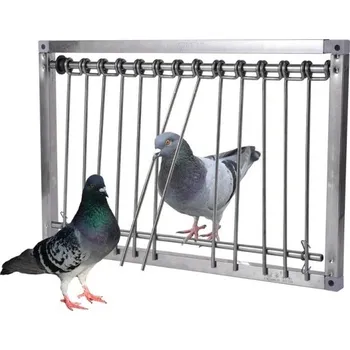 Hračka pro ptáka Kovová holubí lapací dvířka 30x26 cm s železným rámem Drátěná dvířka pro holubí past na ptáky Jednosměrná dvířka pro holubníky a ochranu budov
