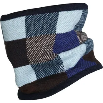 Šála Zimní nákrčník s kostkovaným vzorem světle modrá