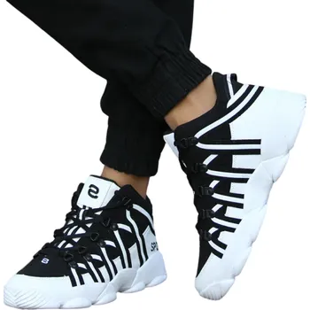 Pánské tenisky Pánské a chlapecké sportovní boty Prodyšná vycházková obuv Pánské tenisky na sport Prodyšné volnočasové boty černo-bílá 35