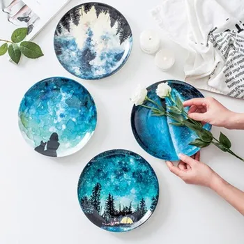 Talíř Sada talířů noční obloha 4 ks