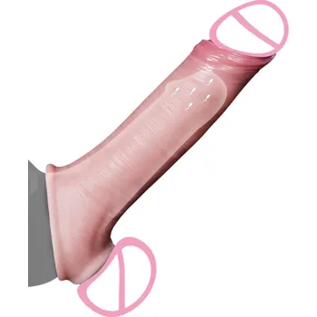 Vibrátor Realistický silikonový návlek na penis 21x4 cm s otvorem na varlata, žilkováním a přirozeným odstínem, diskrétní balení