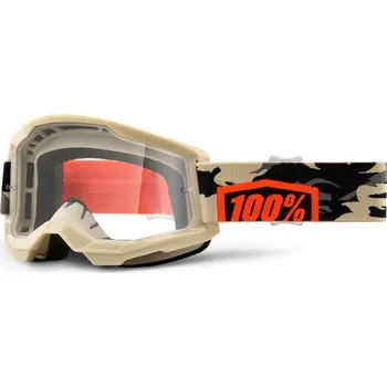 Motocyklové brýle Leramotors STRATA 2, 100% BRÝLE KOMBAT, ČIRÉ PLEXI